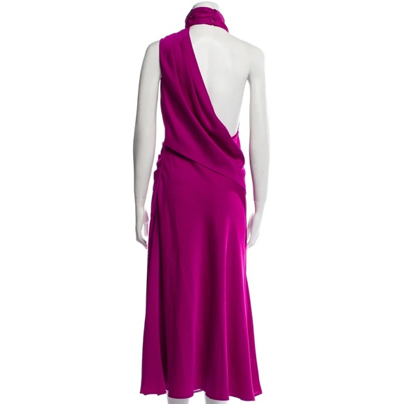 MISHA COLLECTION Robbia Satin Halter Midi Cocktail Dress - Picture 7 of 7